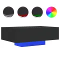 Table basse avec lumières LED noir 85x55x31 cm