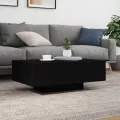Table basse avec lumières LED noir 85x55x31 cm