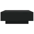 Table basse avec lumières LED noir 80x80x31 cm