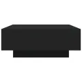 Table basse avec lumières LED noir 80x80x31 cm