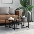 Table basse noir 68x68x40 cm bois d'ingénierie
