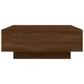 Table basse avec lumières LED chêne marron 80x80x31 cm