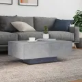 Table basse avec lumières LED gris béton 85x55x31 cm
