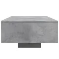 Table basse avec lumières LED gris béton 85x55x31 cm
