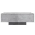 Table basse avec lumières LED gris béton 85x55x31 cm