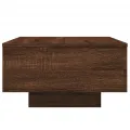 Table basse avec lumières LED chêne marron 55x55x31 cm