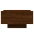Table basse avec lumières LED chêne marron 55x55x31 cm