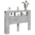 Tête de lit à LED gris béton 140x18,5x103,5cm bois d'ingénierie