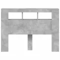 Tête de lit à LED gris béton 140x18,5x103,5cm bois d'ingénierie
