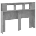 Tête de lit à LED gris béton 140x18,5x103,5cm bois d'ingénierie