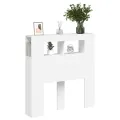 Tête de lit à LED blanc 100x18,5x103,5 cm bois d'ingénierie