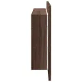Armoire à miroir à LED de bain chêne marron 80x12x45 cm