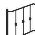 Cadre de lit métal avec tête de lit noir 107x203 cm
