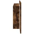 Armoire à miroir à LED de bain chêne fumé 80x12x45 cm acrylique