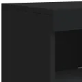 Buffets avec lumières LED 3 pcs noir bois d'ingénierie