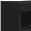 Buffets avec lumières LED 3 pcs noir bois d'ingénierie