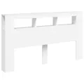 Tête de lit à LED blanc 180x18,5x103,5 cm bois d'ingénierie