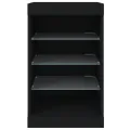 Buffet avec lumières LED noir 41x37x67 cm
