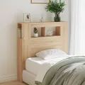 Tête de lit à LED chêne sonoma 100x18,5x103,5cm bois ingénierie