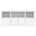 Buffet avec lumières LED blanc 142,5x37x67 cm