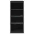 Buffet avec lumières LED noir 41x37x100 cm