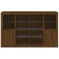 Buffets avec lumières LED 3 pcs chêne brun bois d'ingénierie