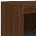 Buffets avec lumières LED 3 pcs chêne brun bois d'ingénierie