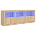 Buffet avec lumières LED chêne sonoma 181,5x37x67 cm