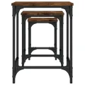 Tables basses gigognes 3 pcs chêne fumé bois d'ingénierie