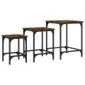 Tables basses gigognes 3 pcs chêne fumé bois d'ingénierie