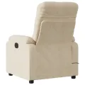 Fauteuil inclinable de massage crème tissu microfibre