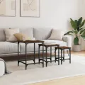 Tables basses gigognes 3 pcs chêne marron bois d'ingénierie