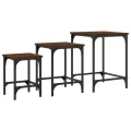 Tables basses gigognes 3 pcs chêne marron bois d'ingénierie