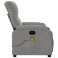 Fauteuil inclinable de massage gris clair tissu microfibre