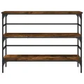 Table console chêne fumé 100x32x75 cm bois d'ingénierie