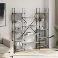 Bibliothèque sonoma gris 155,5x24x166,5 cm bois d'ingénierie