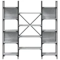 Bibliothèque sonoma gris 155,5x24x166,5 cm bois d'ingénierie