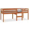 Lit haut cire marron 80x200 cm bois de pin massif