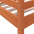 Lit haut cire marron 80x200 cm bois de pin massif