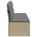 Canapé de jardin avec coussins 4 places beige résine tressée