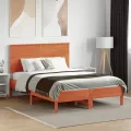 Tête de lit cire marron 135 cm bois massif de pin