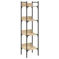 Bibliothèque à 4 niveaux chêne 35x30x138,5 cm bois d'ingénierie
