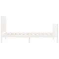 Cadre de lit avec tête de lit blanc petit simple bois massif