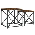 Tables basses gigognes 2 pcs chêne fumé bois d'ingénierie