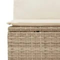 Canapé de jardin avec coussins 4 places beige résine tressée