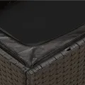 Canapé de jardin sans accoudoirs coussins noir résine tressée