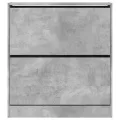 Armoire à chaussures gris béton 80x21x87,5 cm bois d'ingénierie