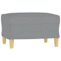 Canapé à 3 places avec repose-pieds Gris clair 180 cm Tissu