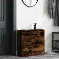 Armoire à chaussures chêne fumé 60x21x57 cm bois d'ingénierie
