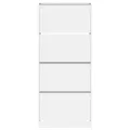 Armoire à chaussures 4 tiroirs rabattables blanc 80x34x187,5 cm